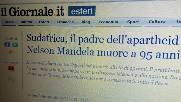 nelson mandela gaffe il giornale padre dell'apartheid