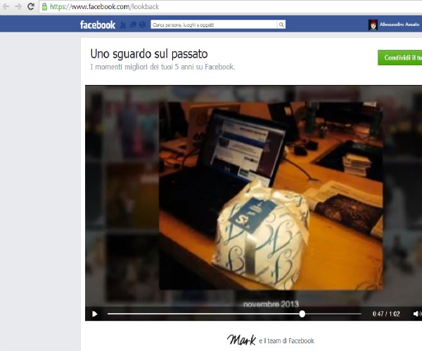 video facebook uno sguardo al passato a look back 