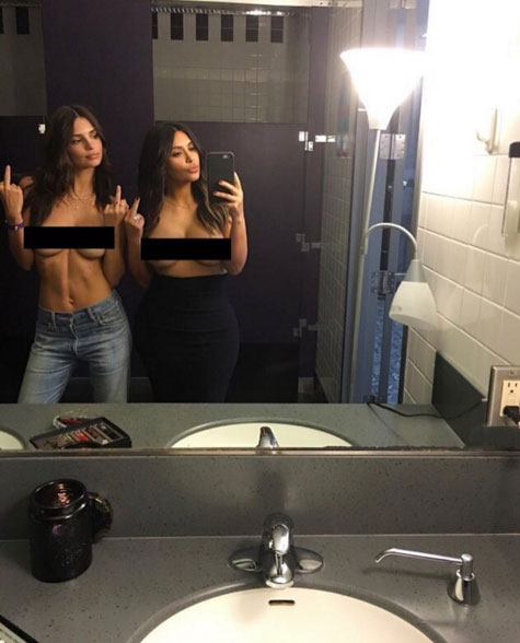 Kim-Kardashian-e-Emily-Ratajkowski-topless-instagram