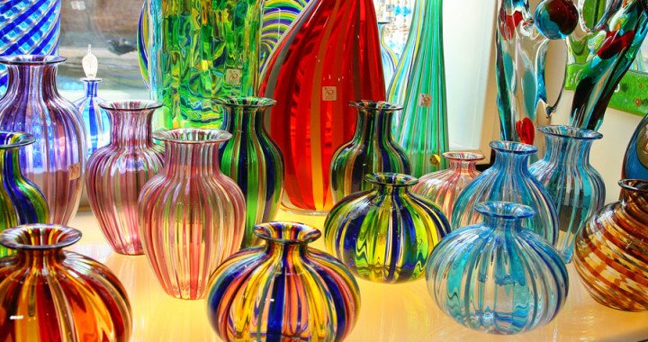 Joid'art Orecchini Alegria In Vetro Di Murano E Placcatura Oro 24k, Disegnati Da Carme Fàbregas, Colori Blu, Rosa E Terra, Artigianali